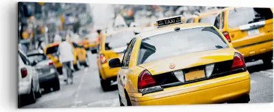Produktbild von Bild auf Leinwand - Leinwandbild - Taxi Straße New York - 140x50cm - Wand Bild - Wanddeko - Leinwanddruck - Bilder - Kunstdruck - Wanddekoration - Leinwand bilder - Wandkunst - AB140x50-2663