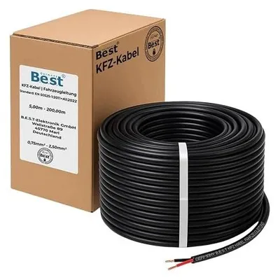 Zdjęcie produktu dla Kabel samochodowy 2X1 5MM² 25M czerwono czarny uniwersalny