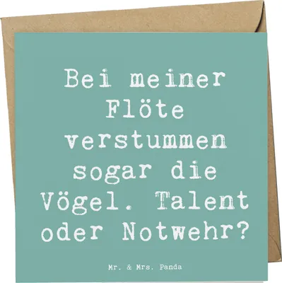 Produktbild von Mr. & Mrs. Panda Grußkarte Spruch Besondere Flöte - Meeresbrise - Geschenk, Melodie, faltkarte, Musikinstrument, doppelkarte, Musik, Windinstrument, Lernen, anlasskarte