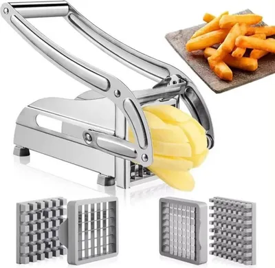 Produktbild von Pommesschneider Edelstahl Kartoffelschneider mit 2 Schneideinsätzen