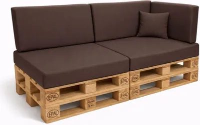 Produktbild von Setgarden Comfort Palettenkissen 6er Set Outdoor 120x60x10cm Sitzkissen + Rückenkissen 120x40x10cm 1tlg Braun