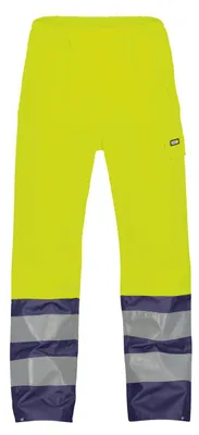 Imagen del producto de Pantalón de trabajo de alta visibilidad DASSY modelo SOLA, impermeable, talla S, color amarillo/azul