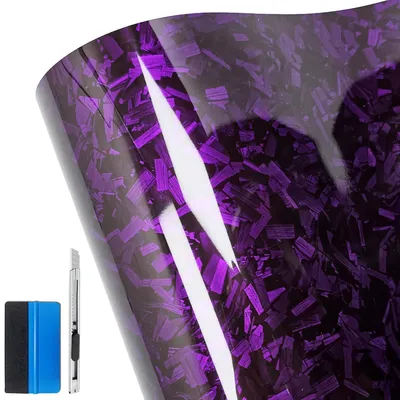 Image de Autocollant en film carbone, violet, adhésif, dimensions : 5 x 900 cm