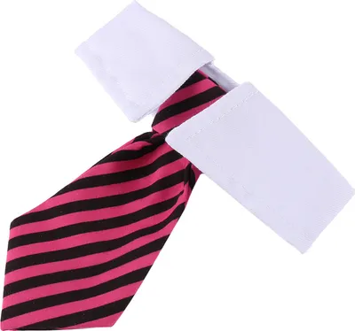 Obrázek produktu pro Kravata pro domácí mazlíčky, pruhovaná, s mašlí a obojkem, nastavitelná, pro psy a kočky, černá a červená, 31 cm