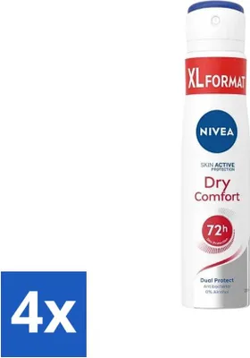 Immagine prodotto di Nivea - Deodorante Spray - Dry Comfort - Protezione attiva della pelle - 250 ml - Confezione risparmio - 4 pezzi