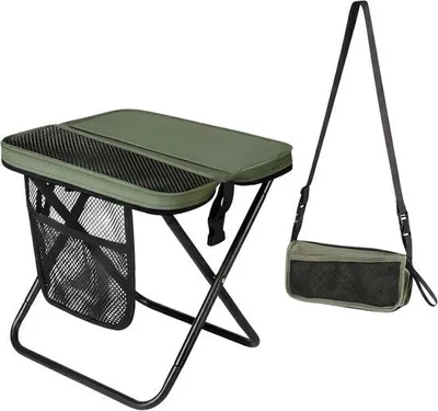 Produktbild von Campingstuhl, faltbarer Hocker mit Aufbewahrungstasche, ultraleichter Outdoor-Stuhl für Festivals, Camping und Garten, maximale Belastbarkeit: 120 kg