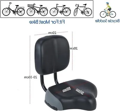 Komfortables Fahrradsattel mit Rückenlehne - Große Größe, Breites Memory-Schaumkissen für Fahrradersatz und Unterstützung