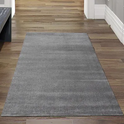 Zdjęcie produktu dla Nowoczesny dywan do salonu w jednolitym kolorze ciemnoszarym Rozmiar - 80 x 150 cm