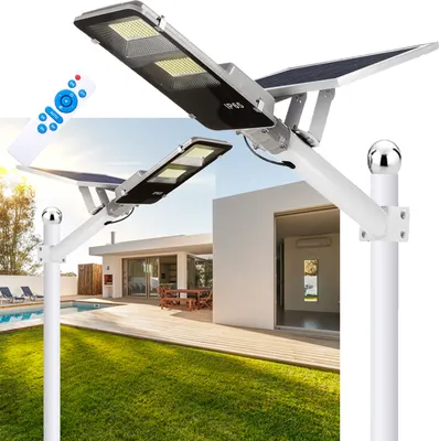 Immagine prodotto di Lampione solare a 233 LED da 20 W, lampada solare da esterno IP65 con sensore di movimento, lampione con sensore crepuscolare e all'alba per giardini, strade e garage