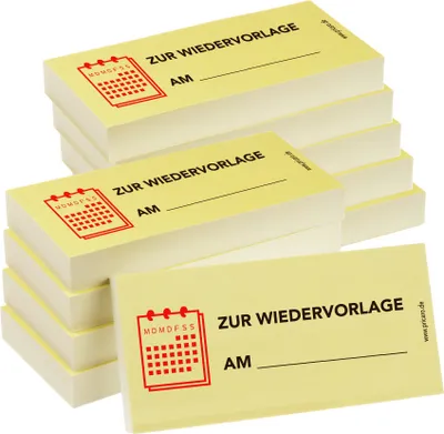 Produktbild von PRICARO Haftnotizen "Wiedervorlage am", 100 Blatt, 10 Stück