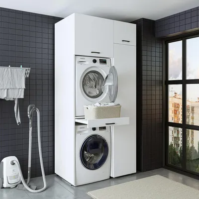 Produktbild von Roomart DUO-I Waschturm 112 cm breit, Weiß