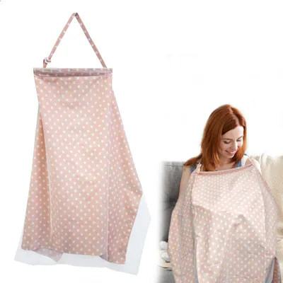 Produktbild von Stilltuch für Unterwegs, Nursing Cover Baumwolle, Breastfeeding Cover mit Netzgewebe, Stillschal Wiederverwendbar, Einstellbar Stilltuch Musselin für Busse, U-Bahnen, Parks und Einkaufszentren