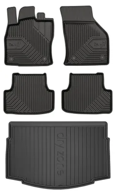 Zdjęcie produktu dla Dywaniki gumowe + mata bagażnika do Volkswagen Golf VII 2012-2020 (hatchback, dolny poziom podłogi) – czarne, dopasowane – Wielganizator