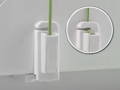 Produktbild von Klemmträger, Fensterhaken für Plissees inkl. Spannschuh, gespannt im Glasrahmen, ohne Bohren, ohne Kleben, 1x 4 Stück, Klemmbereich 12-22 mm