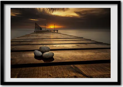 Produktbild von Bild - Bilder - Bilderrahmen - 70 cm x 50 cm - MDF-Rahmen, Wandkunst Holzsteg
