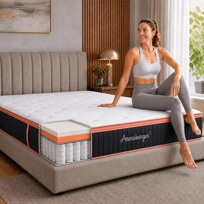 Immagine prodotto di Materasso Arensberger in rame con nucleo a molle e schiuma di rame + topper integrato | 90x200 cm altezza 25cm | livello di solidità H3/ H4 | materasso a molle insacchettate | materasso a rotoli | ergonomico