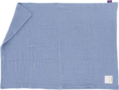 Produktbild von Träumeland Babydecke aus Musselin hellblau, Größe 75 x 100 cm