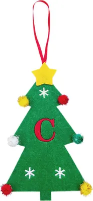 Produktbild von Weihnachtsbaum-Anhänger-Ornament mit Schlüsselband, 26 Buchstaben-Design, Filzstoff, Weihnachtsdekoration zum Aufhängen am Weihnachtsbaum