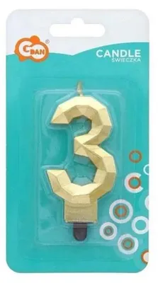 Image de Bougie « Chiffre 3 Diamant » 7,6 cm - Godan