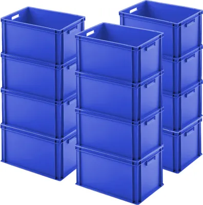 Produktbild von 12x Eurobehälter, LxBxH 600x400x320 mm, blau, PP, lebensmittelecht