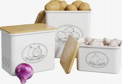Produktbild von Aufbewahrungsbehälter für Gemüse, Set, Weiß, Belüftet