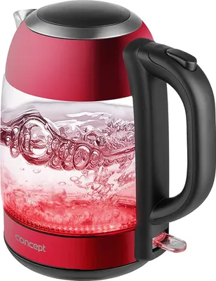 Produktbild von Concept RK4081 Wasserkocher 1,7 l 2200 W Schwarz, Rot, Edelstahl, Transparent