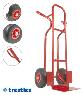 Produktbild von TRESTLES Sackkarre pannensicher Gleitkufe Transportkarre Profi 250kg S04 rot