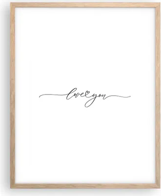 Produktbild von Gerahmtes Poster - Rahmen in heller Eiche - Ich liebe dich handschriftlich - 40x50 cm - Wand Bild - Wanddeko - Wandbilder - Kunstposter - Wandposter - Bilderrahmen - Bilder - P2NPA40x50-4644