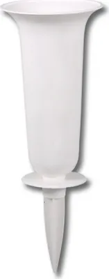 Immagine prodotto di Vaso da cimitero TEREZA in plastica bianca d16x37cm