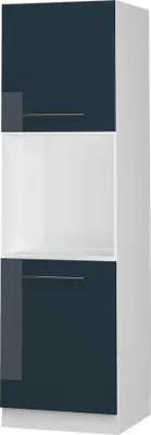 Produktbild von Herdumbauschrank Vicco Fame-Line Dunkelblau Hochglanz 60 cm mit offenem Regal, Model 49639