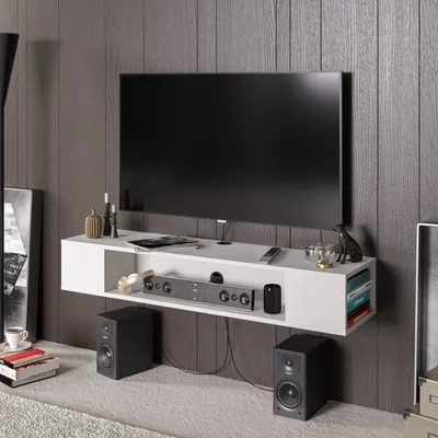 Obrázok produktu pre Skye Decor, Peti - biely, TV stolík, biely, 100 % MELAMÍNOM POTRIEBOVANÁ DOSKA, 135 x 35,2 x 23 cm