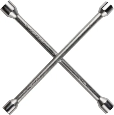 Produktbild von Dunlop Wagenkreuz – Kreuzschlüssel Auto für 17–19–21–23 mm – Radkreuzschlüssel – AutoWerkzeug – Kreuzschlüsse für Felgen – 27 x 27 cm – Stahl – Silber