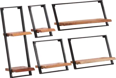 Immagine prodotto di Maison Exclusive - Mensole da parete, 5 pezzi, legno massello di acacia