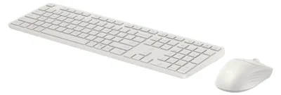 Productafbeelding van HP Combinatiemuis en -toetsenbord 495C voor meerdere apparaten, met duale modus, full-size (100%), draadloos, USB + RF draadloos + Bluetooth, plunger toetsmechanisme, wit, inclusief muis