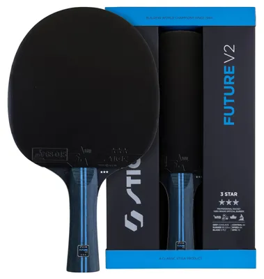 Produktbild von STIGA Tischtennisschläger Future V2-3-Sterne Profi-Schläger für offensives Spiel, ITTF-zugelassener Star 3 Belag, 2,0 mm Schwamm, WRB-Technologie, konkaver Griff, 5-schichtiges Holz
