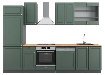 Obrázok produktu pre Kuchynský kút Vicco Fame-Line Zeleno-zlatý vidiecky dom/antracit 300 cm , AP Oak, Model 42331
