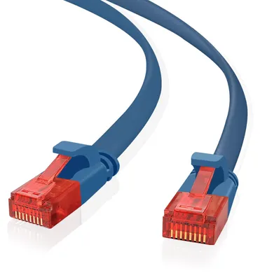 Produktbild von helos ultra flaches Patchkabel U/UTP Cat 6 blau 0,5m