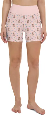 Produktbild von Mr. & Mrs. Panda Yoga Shorts Hund Blume Größe XS - Rosa - Geschenk, Hundebesitzer, Yogabekleidung, Sportshorts, Hunderasse, Damen, Hunde, Sportbekleidung, Halsband