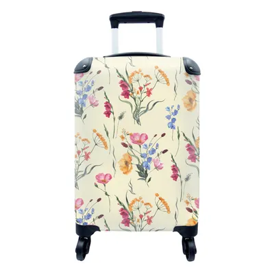 Produktbild von MuchoWow® Koffer Handgepäck Trolley Rollkoffer Kleine Reisekoffer mit 4 Rollen - Ostern - Muster - Blume - Cabin Size < 55x40x23 cm & 55x40x20 cm - Fotokoffer - Kabinenkoffer - Boardgepäck - Reise-Box - Reisekoffer - Reisegepäck - Koffer mit Bild - Trolley für Kinder