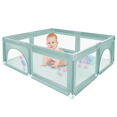 Produktbild von Baby Laufgitter faltbar 120x120cm Laufstall Absperrgitter mit 50 Spielbällen blue