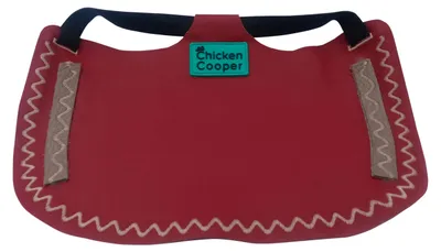 Kippenzadel aus Leder, handgefertigt, M, karminrot/beige, 1 Stück