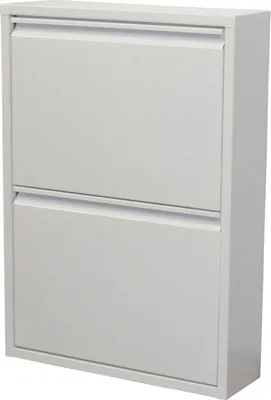 Produktbild von Metall Schuhschrank Schuhkipper mit 2 Klappen in weiß