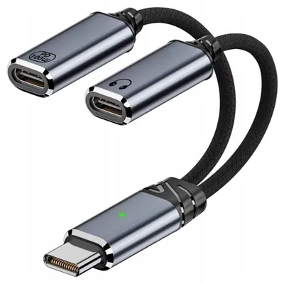 Produktbild von WireWay USB-C Hub 2in1 Kopfhörer Adapter PD 100W Metall