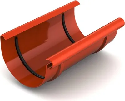Produktbild von BRYZA Dachrinnenverbinder aus Kunststoff Ø 125 mm, Ziegelrot RAL 8004