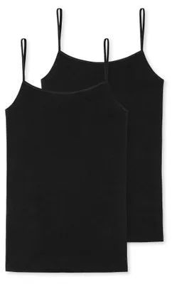 Produktbild von Schiesser Damen 2 er Pack Spaghettitop Gr. 48 schwarz