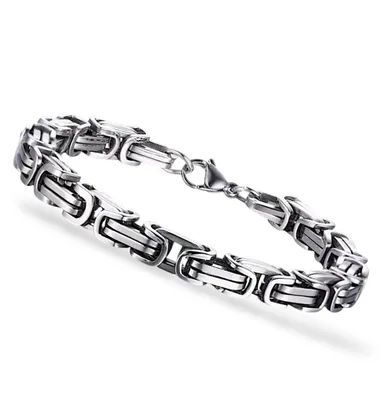 Produktbild von Gliederarmband Edelstahl Hochglanz Silberfarben