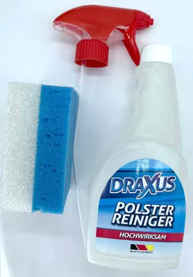 Produktbild von DRAXUS Profi Polsterreiniger (500ml) - Fleckenentferner inkl. Polsterschwamm und Sprühpumpe- für Auto, Sofa, Couch & mehr