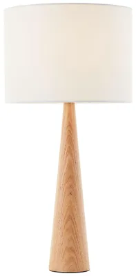 Obrázok produktu pre Nočná lampa | Priemer 25 cm | Stolná lampa s vypínačom a podstavou z prírodného dreva