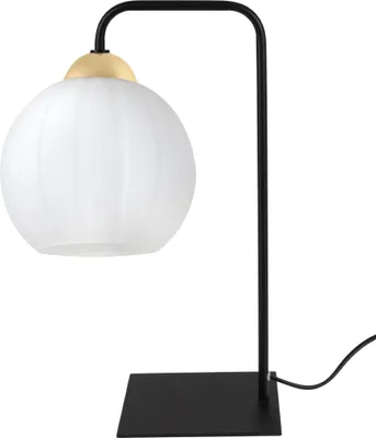 Obrázok produktu pre Stolná lampa Costa čierno-zlatá 1-žiarovková sklo biele guľové E27