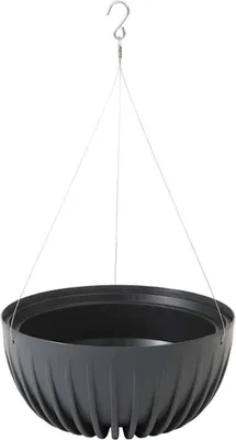 Zdjęcie produktu dla HowHomely doniczka okrągła 16 cm wysokości, wisząca doniczka, antracytowa doniczka na balkon ogrodowy